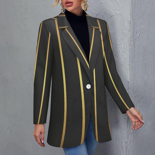 Women's Black Light Gold Madison Ave Summer Event Formal Casual Blazer Jacket..