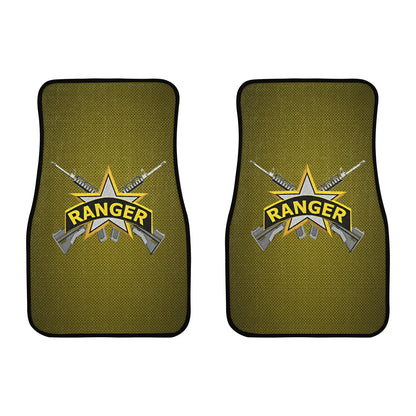 US Army Rangers Insignia W Army Green Colored Custom Monogram Floor Mats Front Car Floor Mat (2pcs) Comes With Initials Or Name On Them...