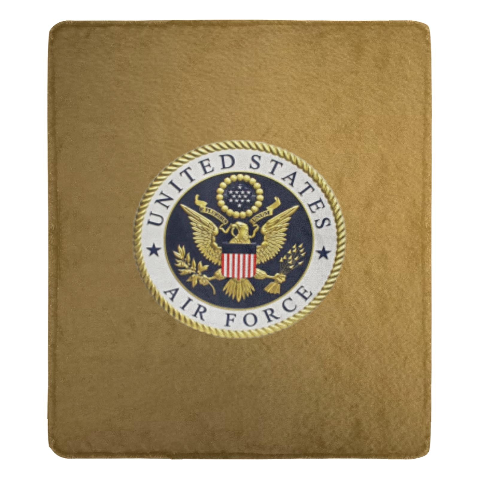 Very Large Soft Microfiber Micro Fleece Flannel 70X80 Air Force Insignia Warm Monogram Blanket...