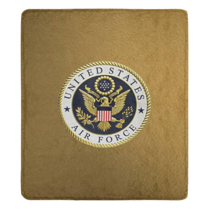 Very Large Soft Microfiber Micro Fleece Flannel 70X80 Air Force Insignia Warm Monogram Blanket...
