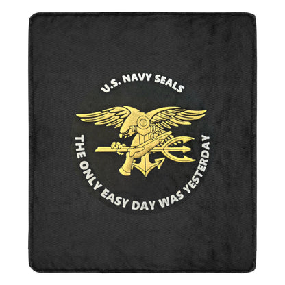 Monogram U.S. Navy Seals Black Microfleece Blanket: 70x80 Inch
