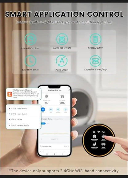 Smart Automatic Cat Litter Box with Air Sterilizer & App Control