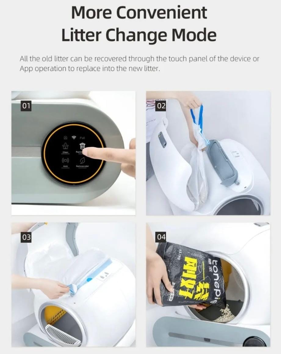 Smart Automatic Cat Litter Box with Air Sterilizer & App Control