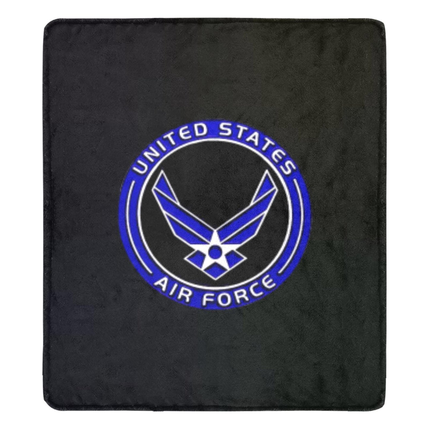 Monogrammed U.S. Air Force Fleece Blanket: Large Black Flannel, 70x80 Inch