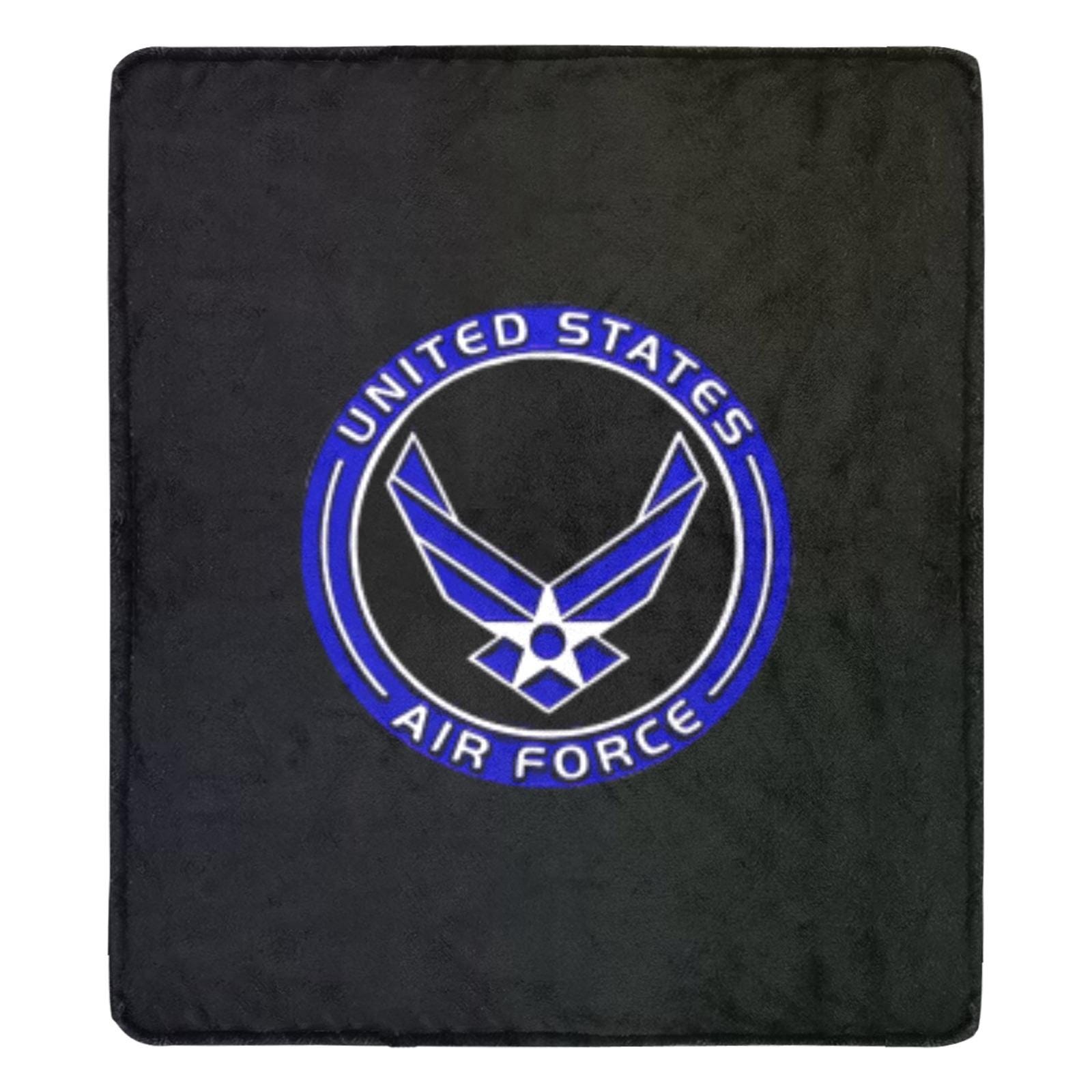 Monogrammed U.S. Air Force Fleece Blanket: Large Black Flannel, 70x80 Inch