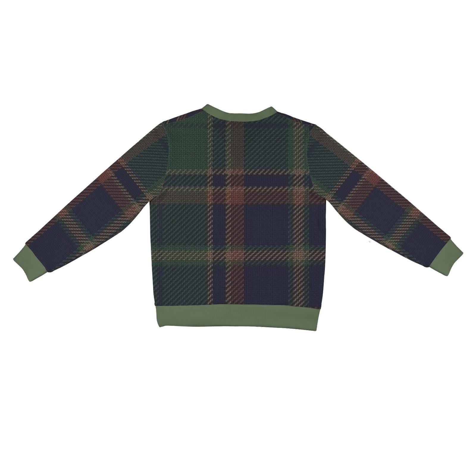 Monogram Green Plaid Cardigan - Personalized Fall Sweater