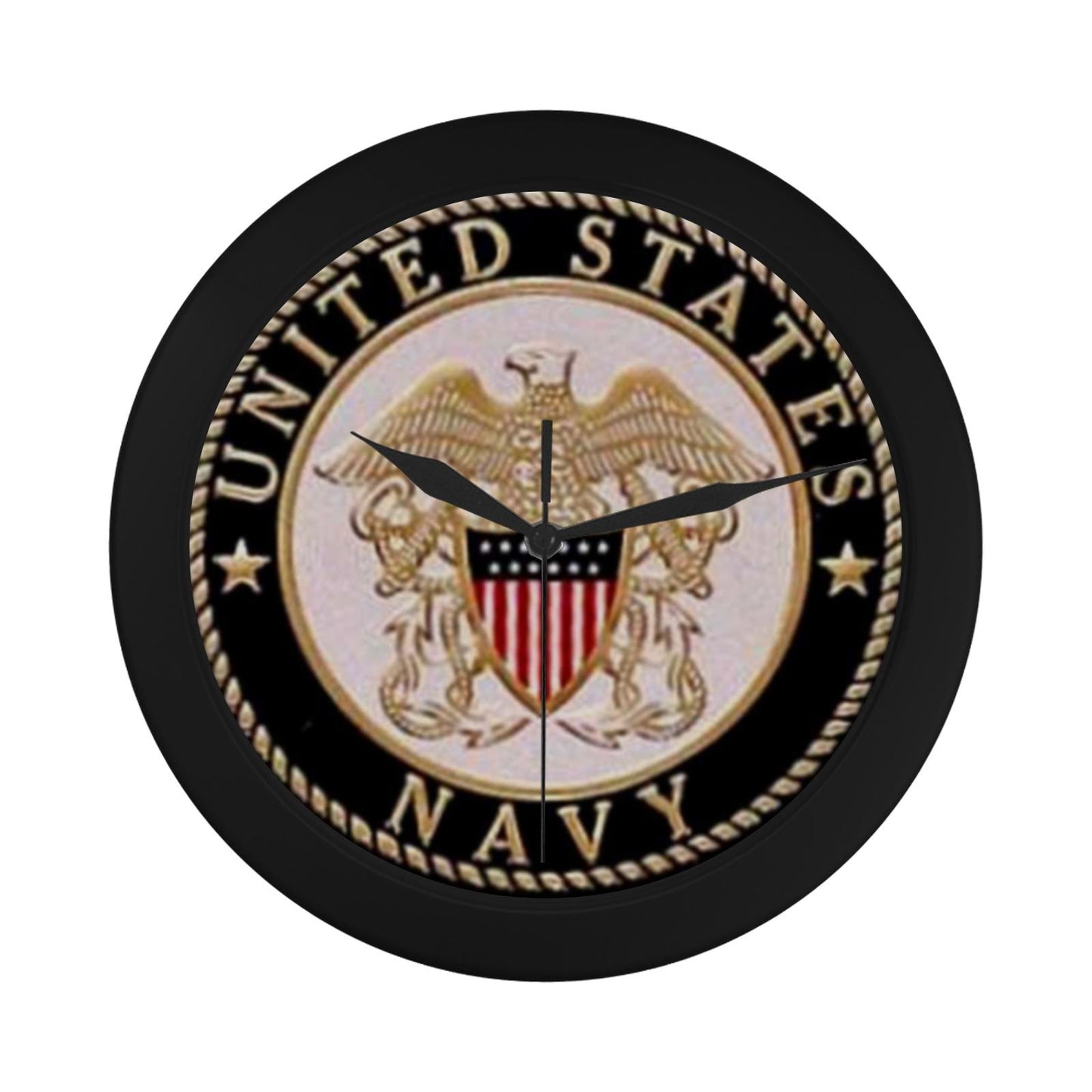 United States Navy Wall Clock (9.65 Inch Round Diameter Wall Clock In Navy Gold & White)