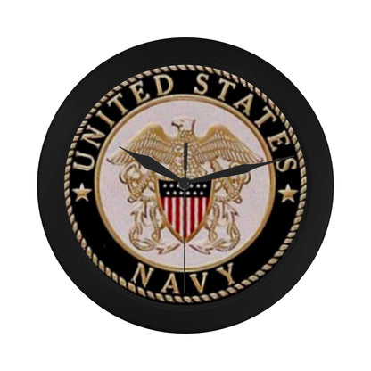 United States Navy Wall Clock (9.65 Inch Round Diameter Wall Clock In Navy Gold & White)