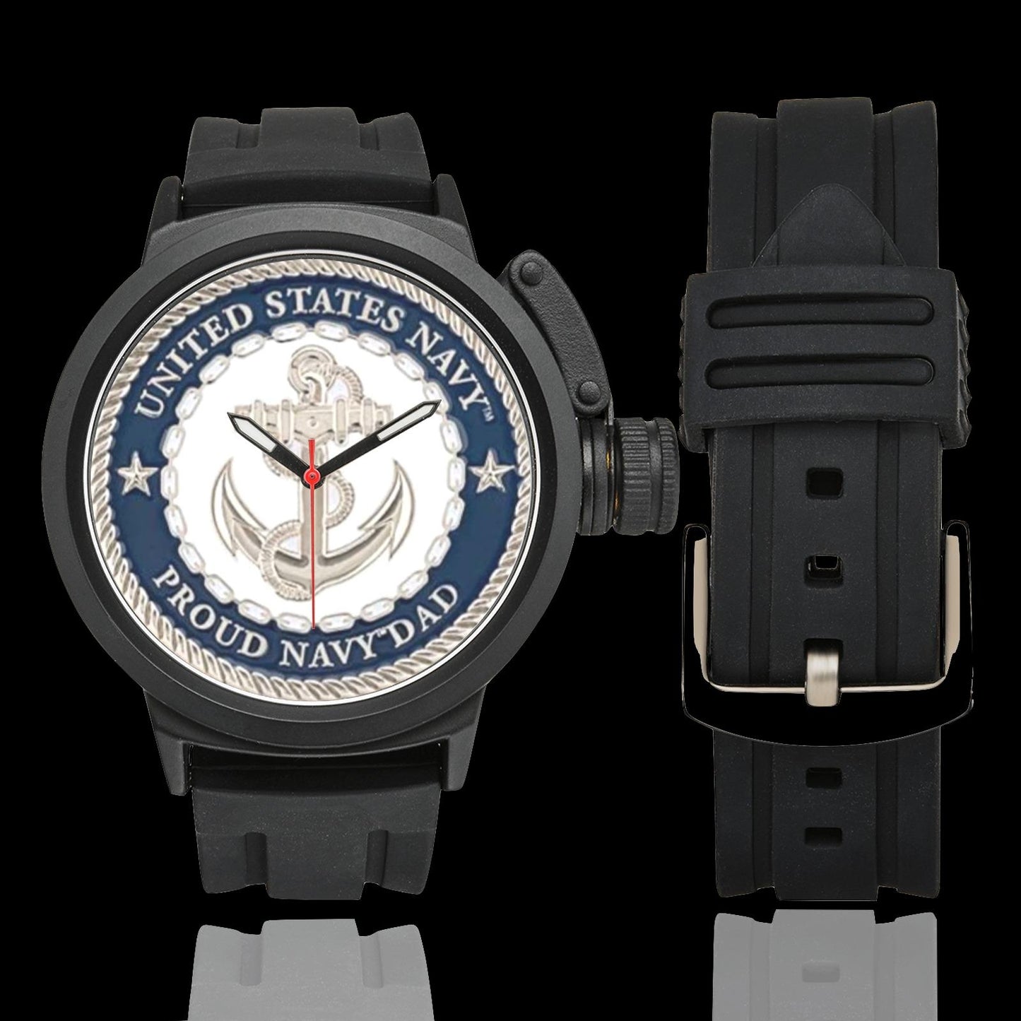 US Navy Dad Monogram Watch: Waterproof Miyota Quartz Movement