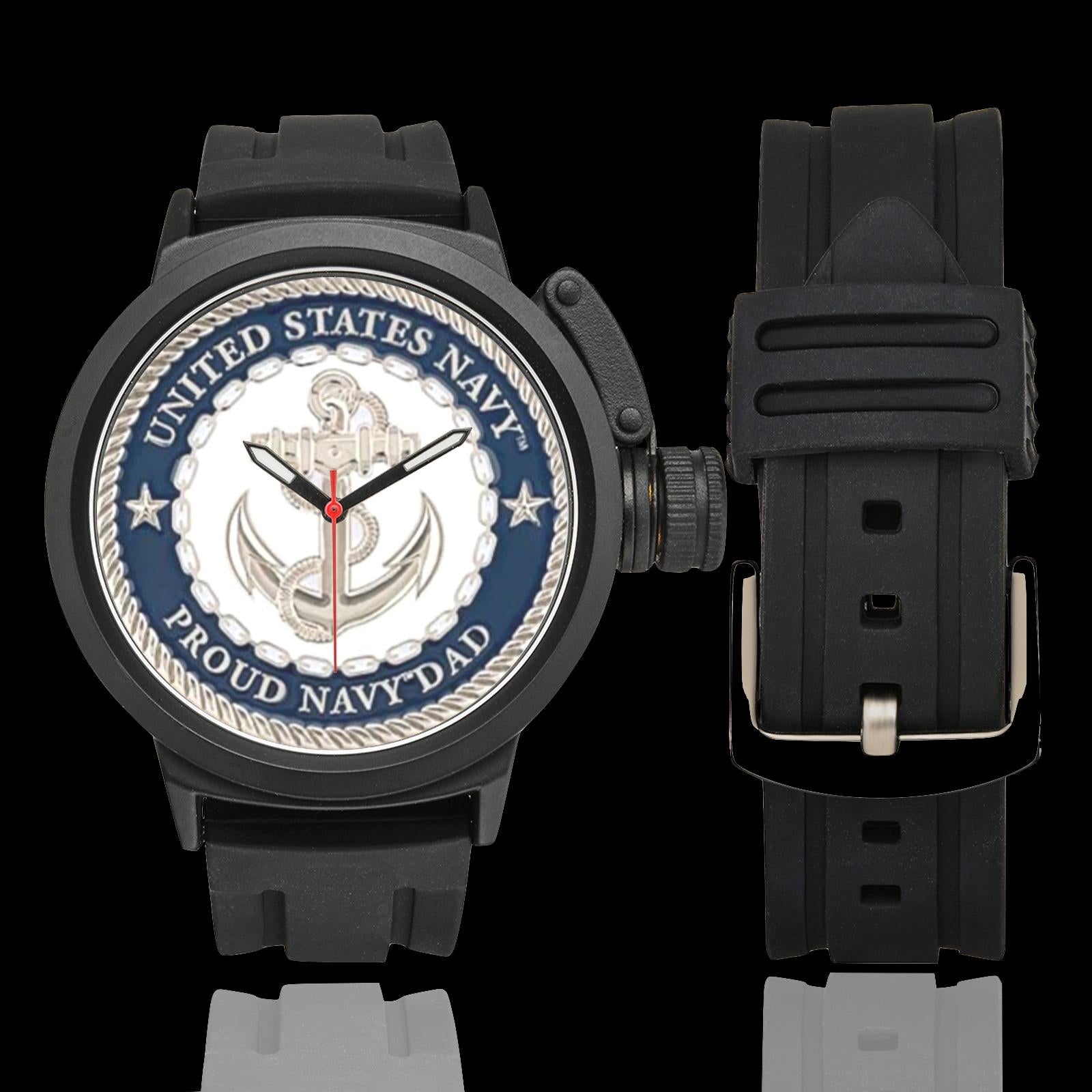 US Navy Dad Monogram Watch: Waterproof Miyota Quartz Movement