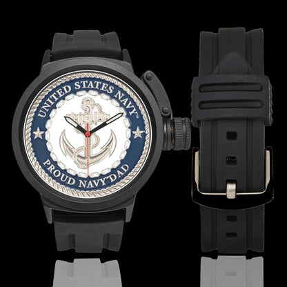US Navy Dad Monogram Watch: Waterproof Miyota Quartz Movement