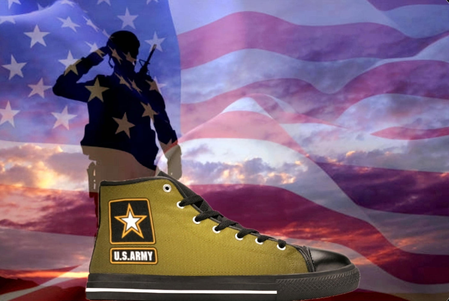 Men's US Army Symbol Green Canvas Hi-Tops