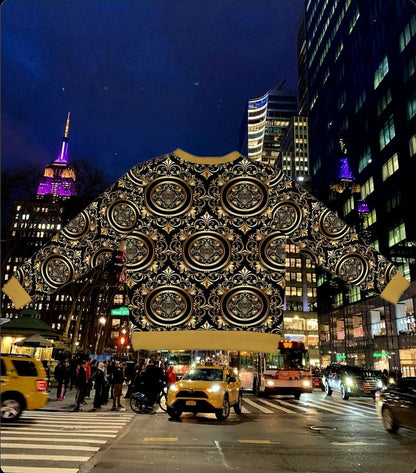 Monogram Black & Gold Ribbed Cardigan Sweater