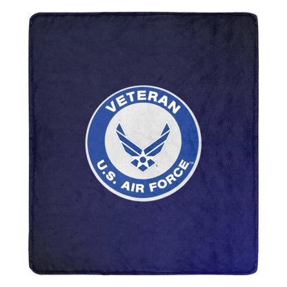 US Air Force Veteran Logo Microfiber Flannel Blanket (70x80 Inch)