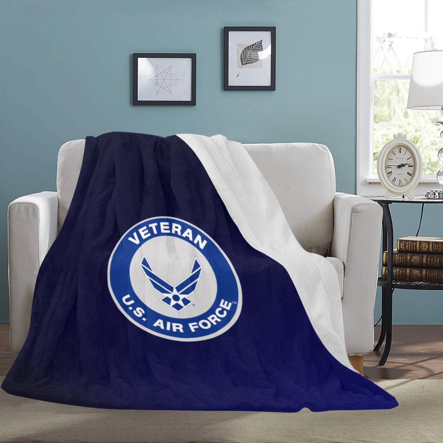 U.S. Air Force Veteran Insignia Logo Microfiber Micro Fleece Flannel 70X80 Inch Very Large Warm Blanket...