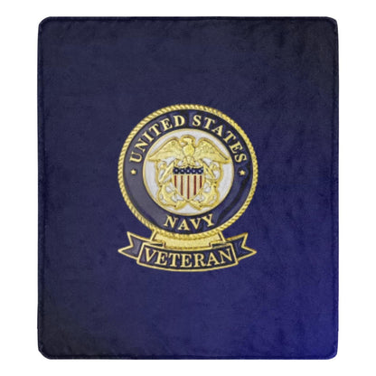U.S. Navy Veteran Blanket: Micro Fleece Flannel, Deep Blue (70x80 Inch)