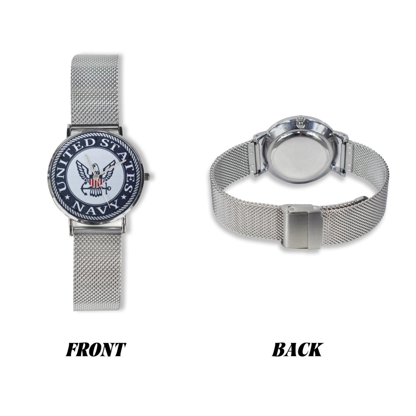 U.S. Navy Insignia 40MM All Stainless Steel Waterproof Monogram Dress Watch....