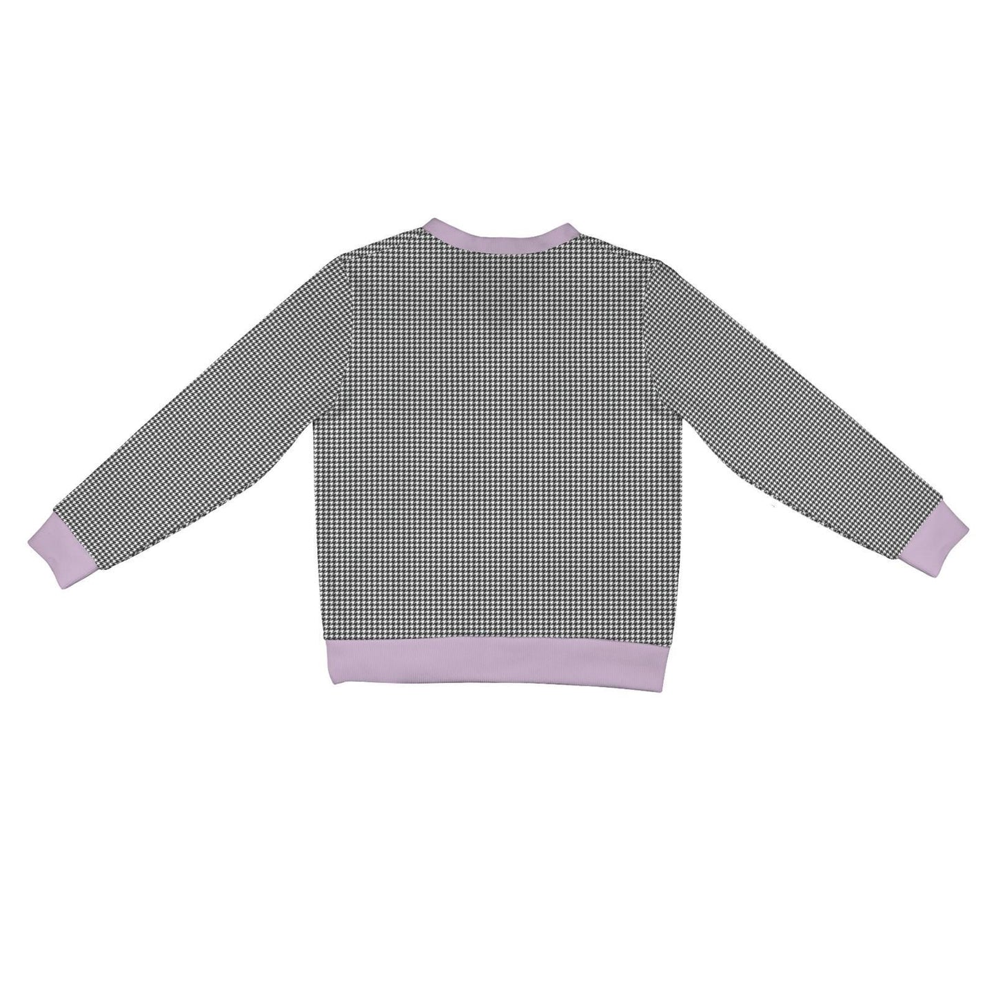 Houndstooth Cardigan Sweater: Custom Monogram, Ribbed Knit