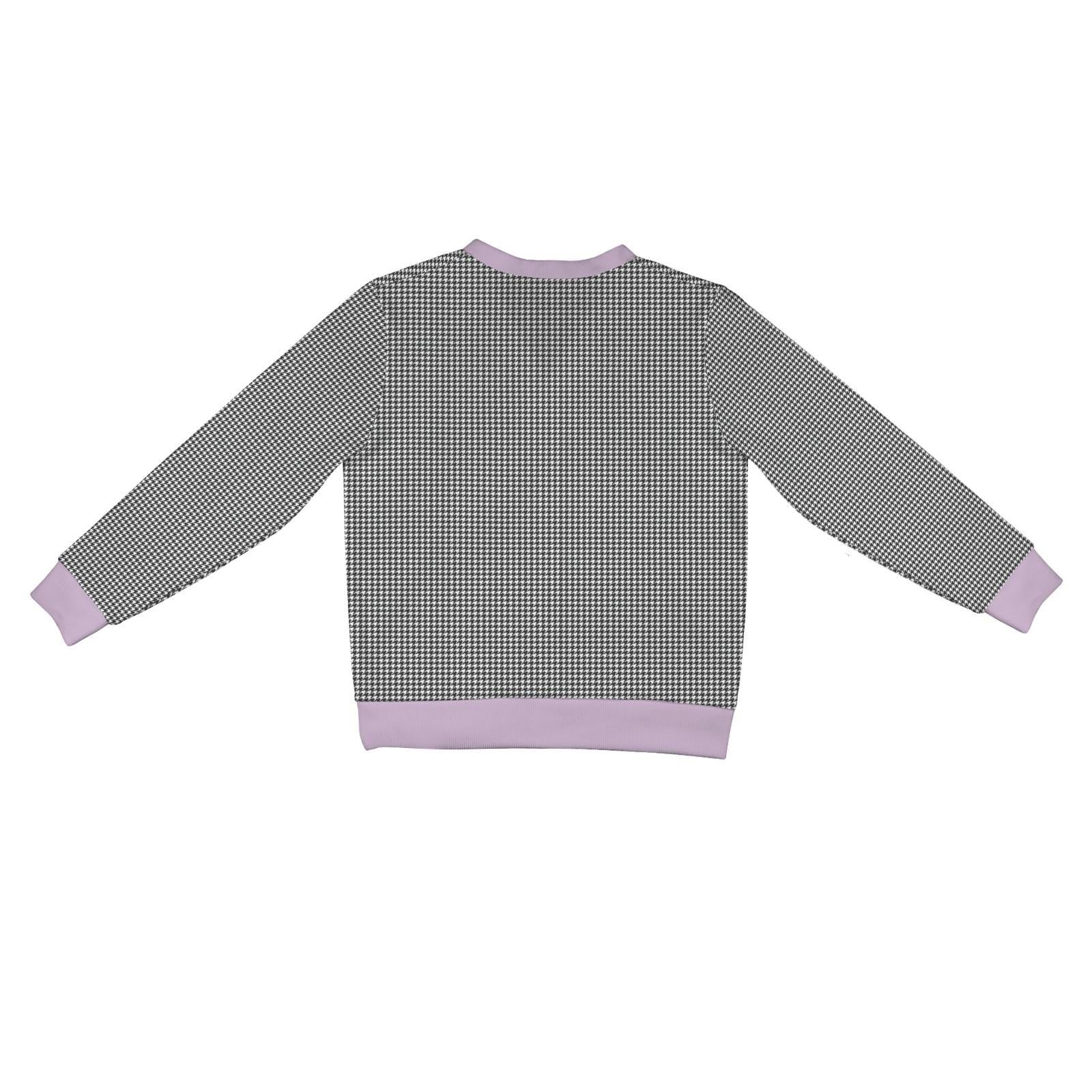 Houndstooth Cardigan Sweater: Custom Monogram, Ribbed Knit