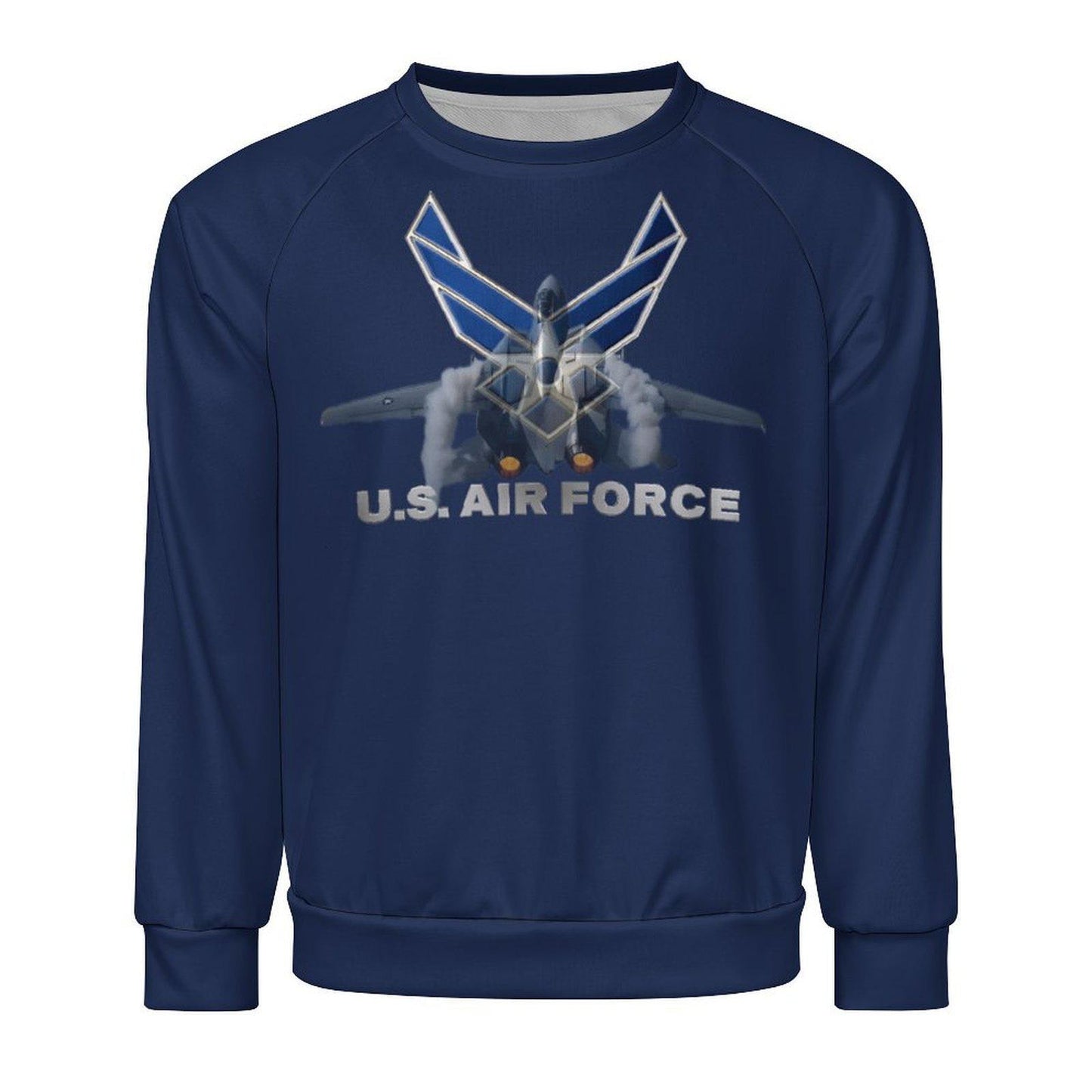 US Air Force Raglan Sweatshirt: Deep Blue Polyester Pullover