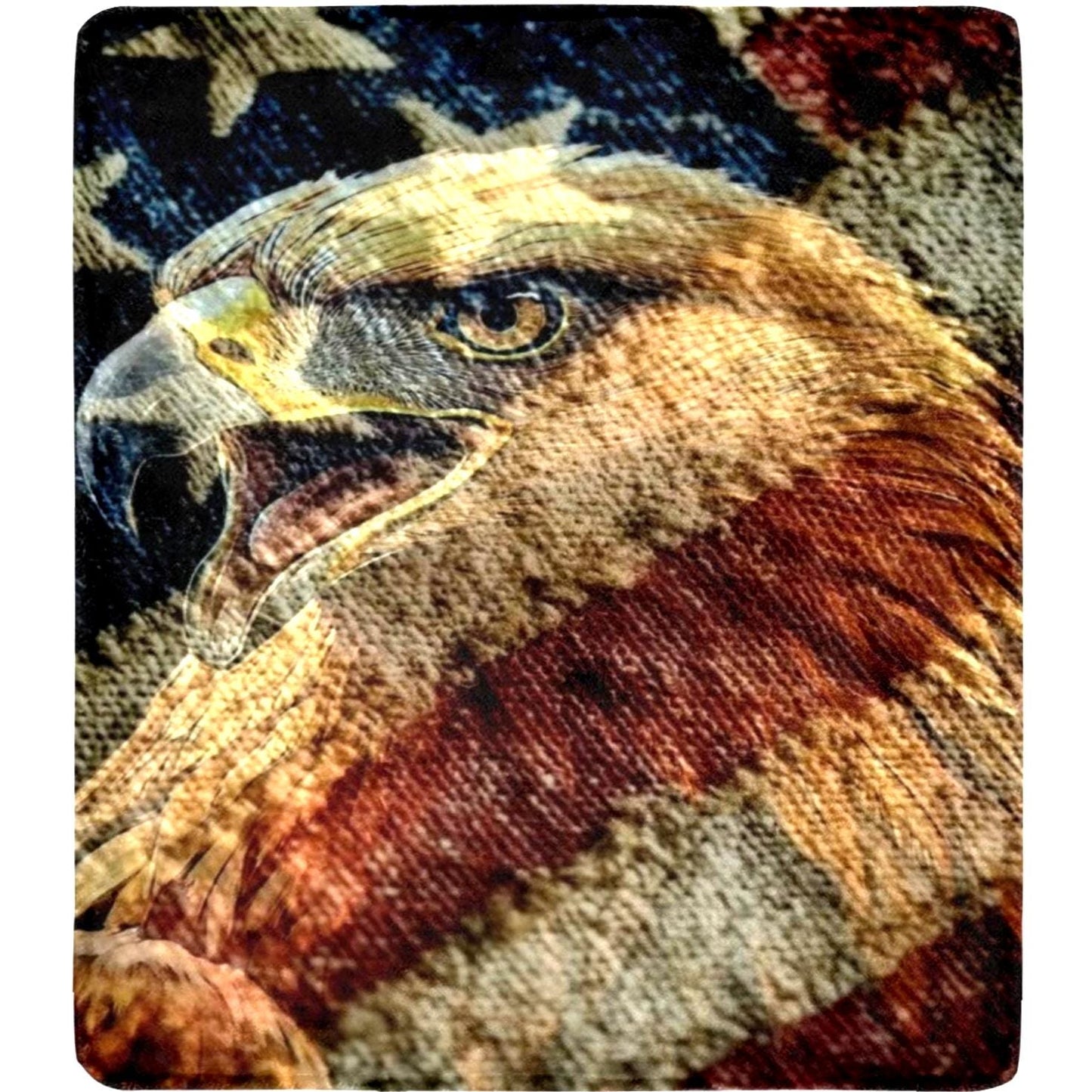 American Flag Eagle Microfleece Blanket (70x80 Inch)