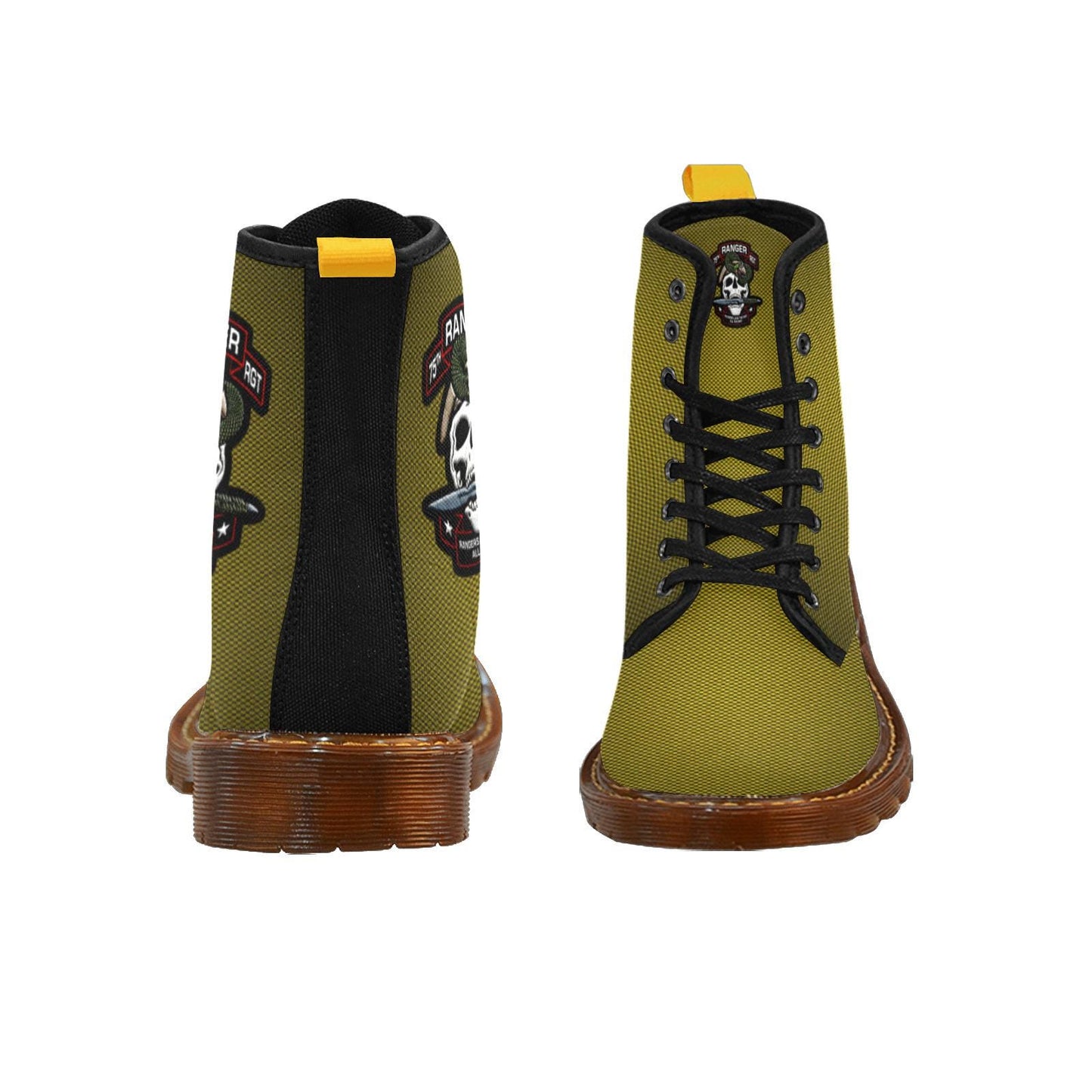 Men's Green Carbon Fiber Pattern Design Special Forces Canvas Monogram Boots Extremely Well Made Come With Initials Or Your Name On Them!
