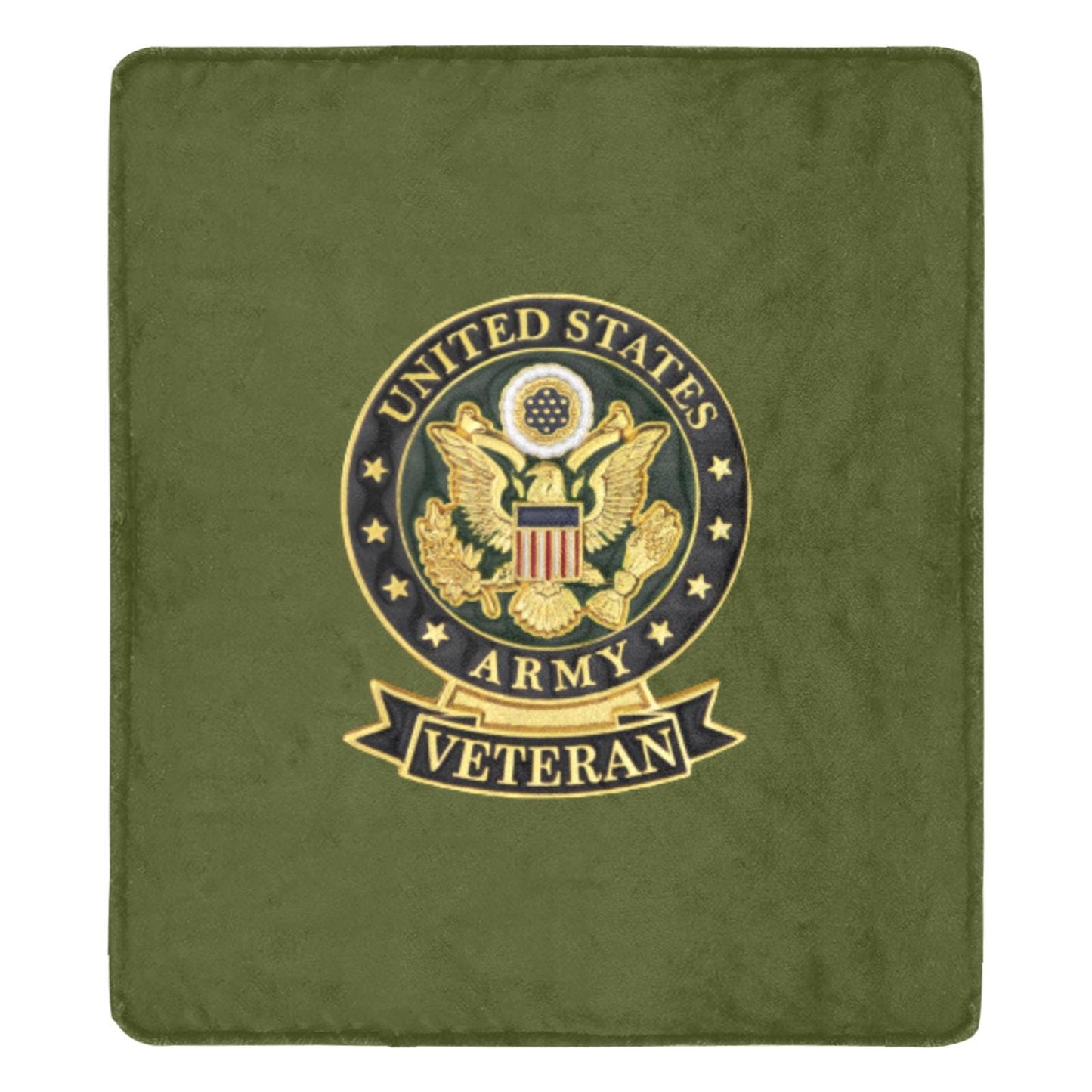 U.S. Army Veteran Blanket: Green Microfiber Fleece (70x80)