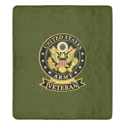 U.S. Army Veteran Blanket: Green Microfiber Fleece (70x80)